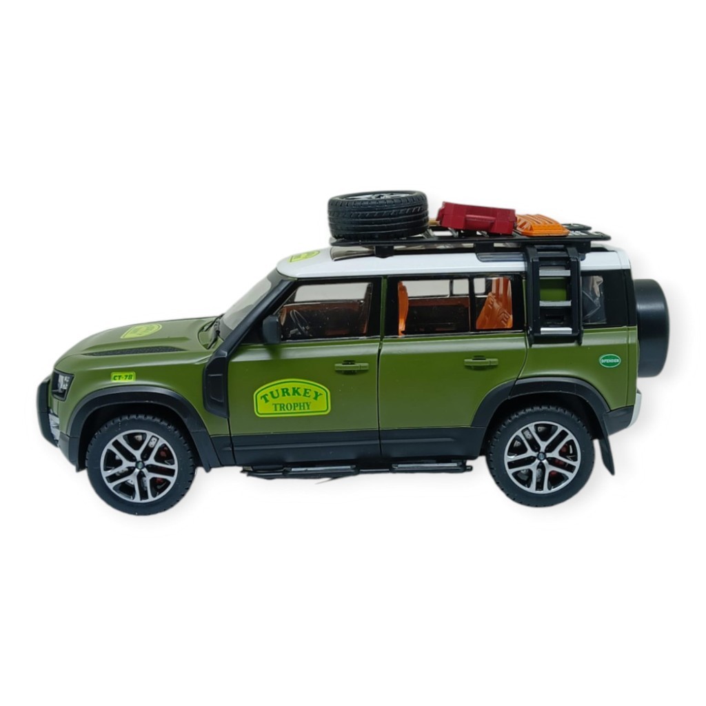 Model Araçlar - Metal Sesli Off-Road Araba 22 cm - Yeşil (Lisinya)