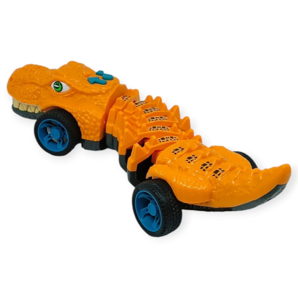 Timsah Araba - Otomatik Hareketli Sesli Işıklı 32 cm - Turuncu Timsah (Lisinya)