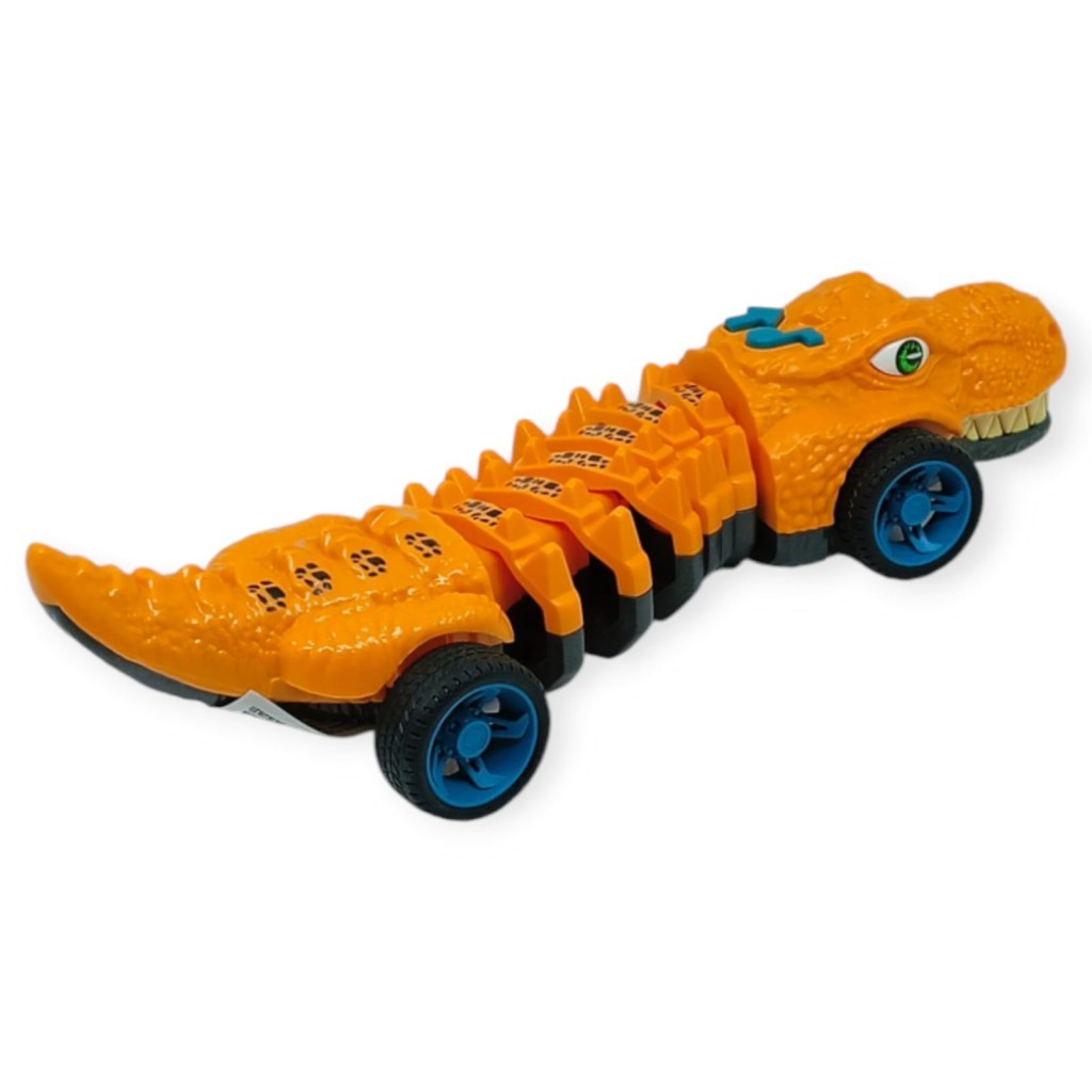 Timsah Araba - Otomatik Hareketli Sesli Işıklı 32 cm - Turuncu Timsah (Lisinya)