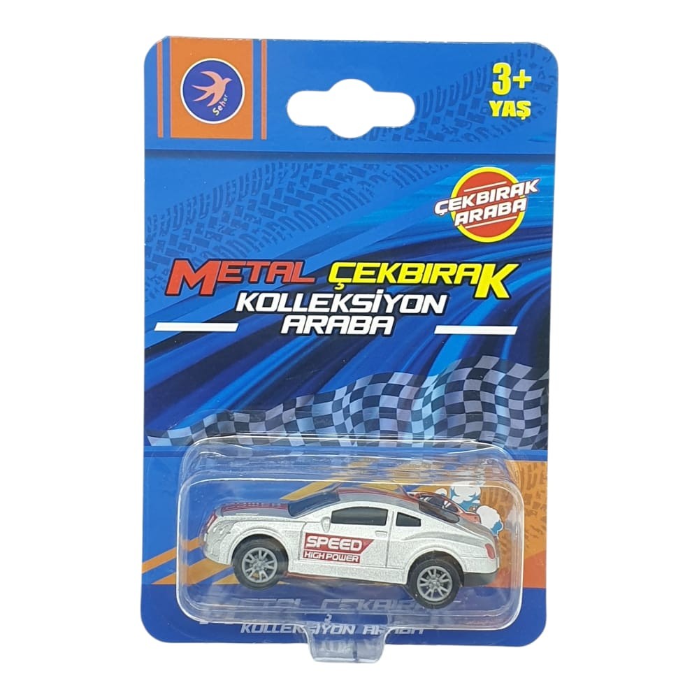 Çek Bırak Metal Küçük Arabalar 8 cm - SH40031 - Gri Spor Araba (Lisinya)
