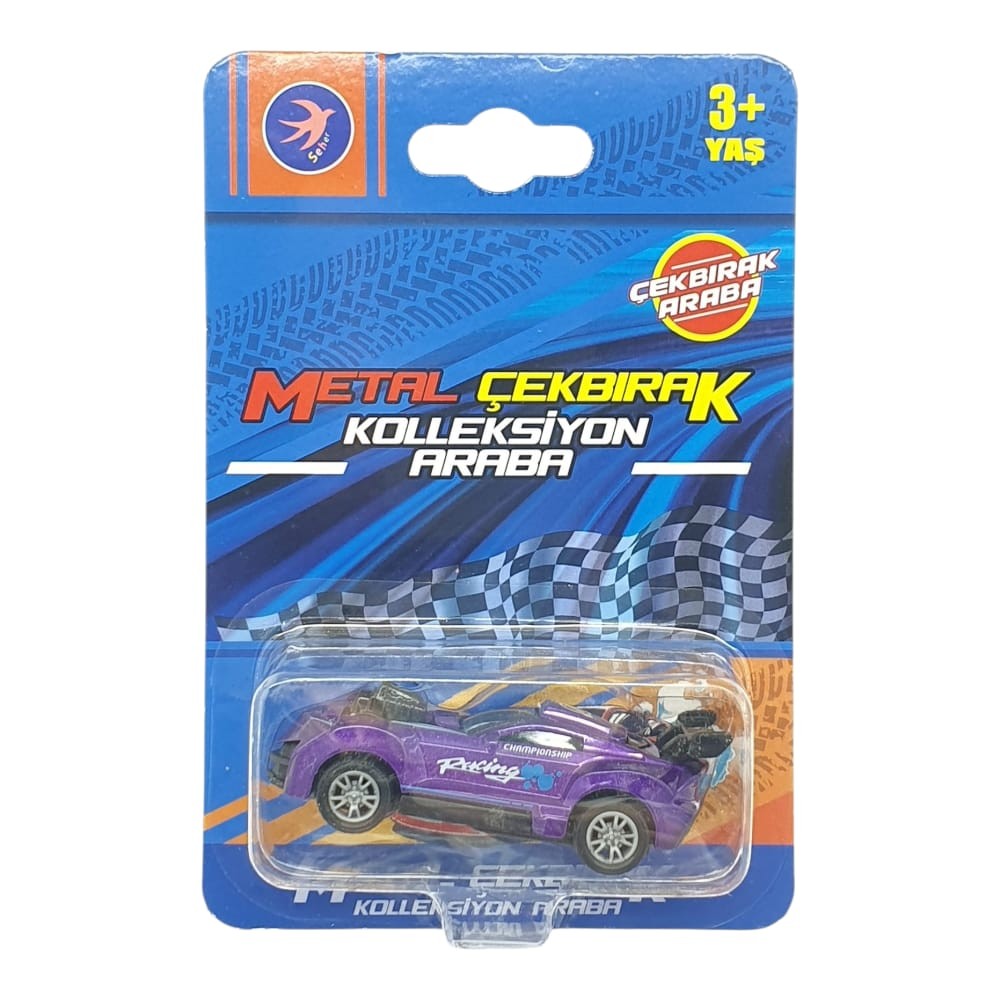 Çek Bırak Metal Küçük Arabalar 8 cm - SH40031 - Mor (Lisinya)
