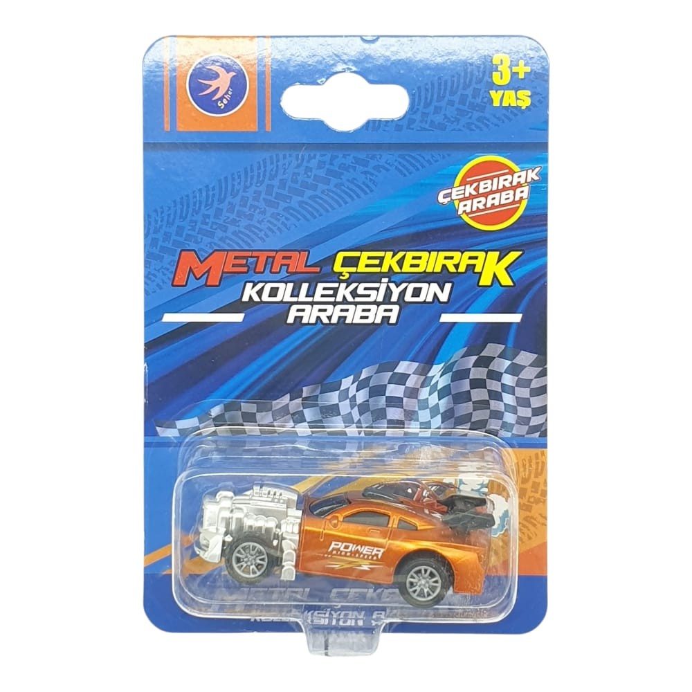 Çek Bırak Metal Küçük Arabalar 8 cm - SH40031 - Turuncu (Lisinya)