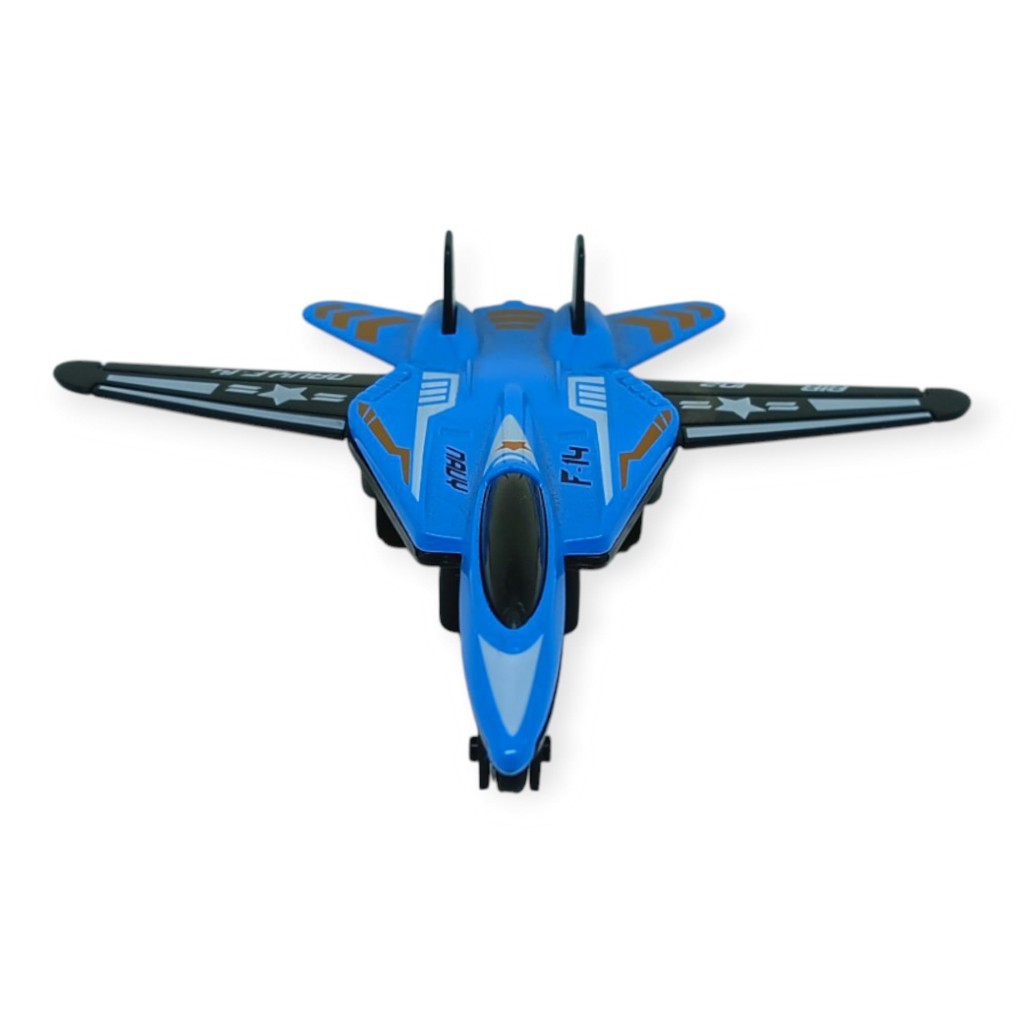 Çek Bırak Metal Mini Savaş Uçağı 10 cm - Mavi (Lisinya)
