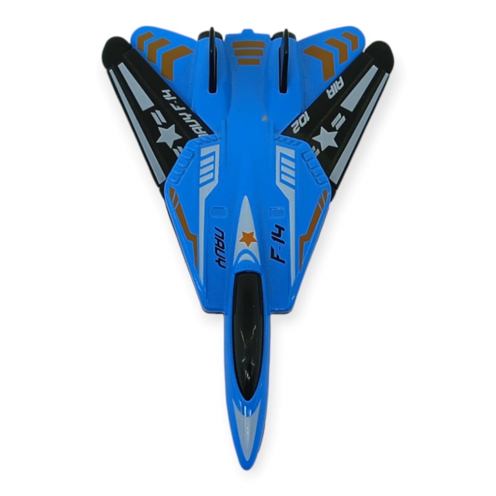 Çek Bırak Metal Mini Savaş Uçağı 10 cm - Mavi (Lisinya)