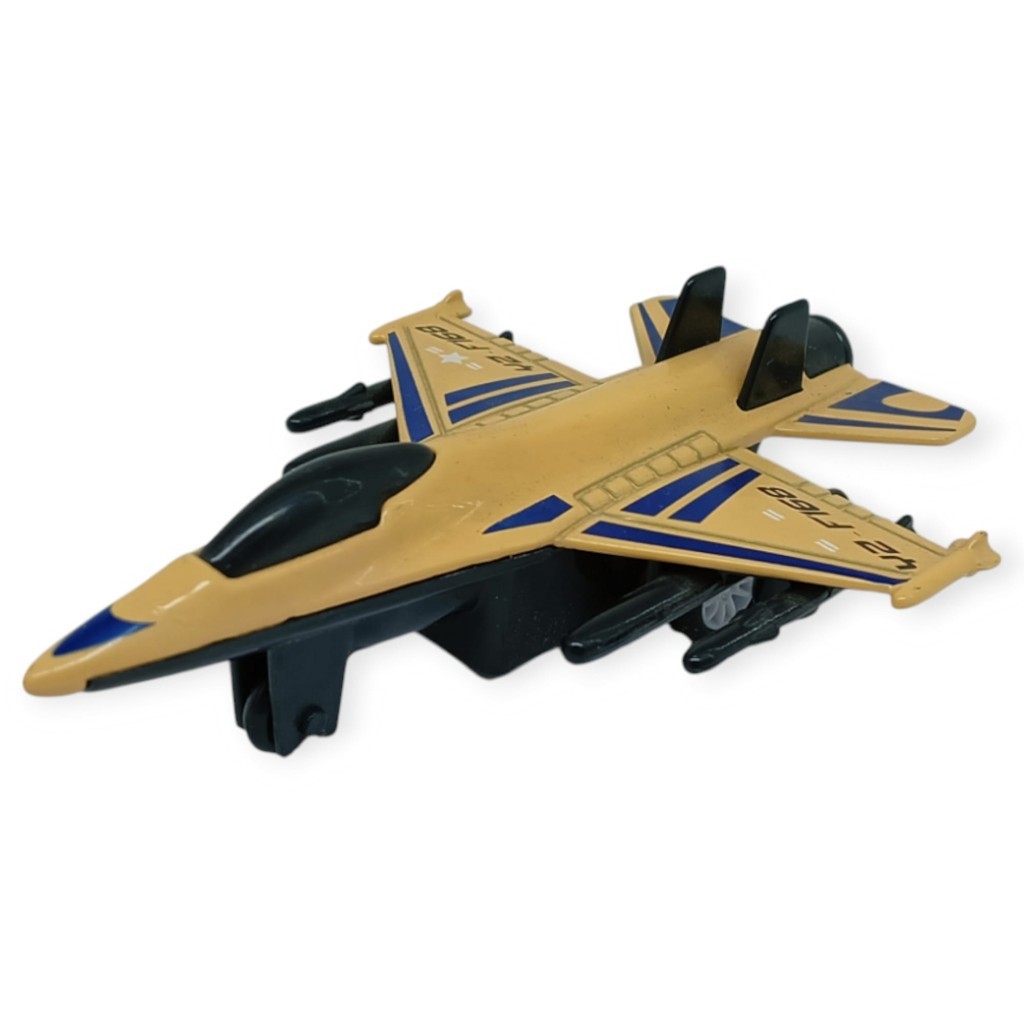 Çek Bırak Metal Mini Savaş Uçağı 10 cm - Kahverengi (Lisinya)