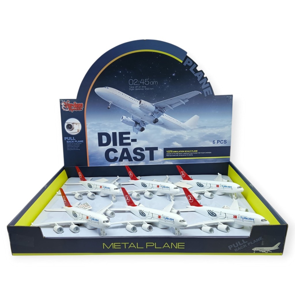 Çek Bırak Metal Uçak Sesli Işıklı - A380 (Lisinya) Çek Bırak Metal Uçak Sesli Işıklı - A380 (Lisinya)