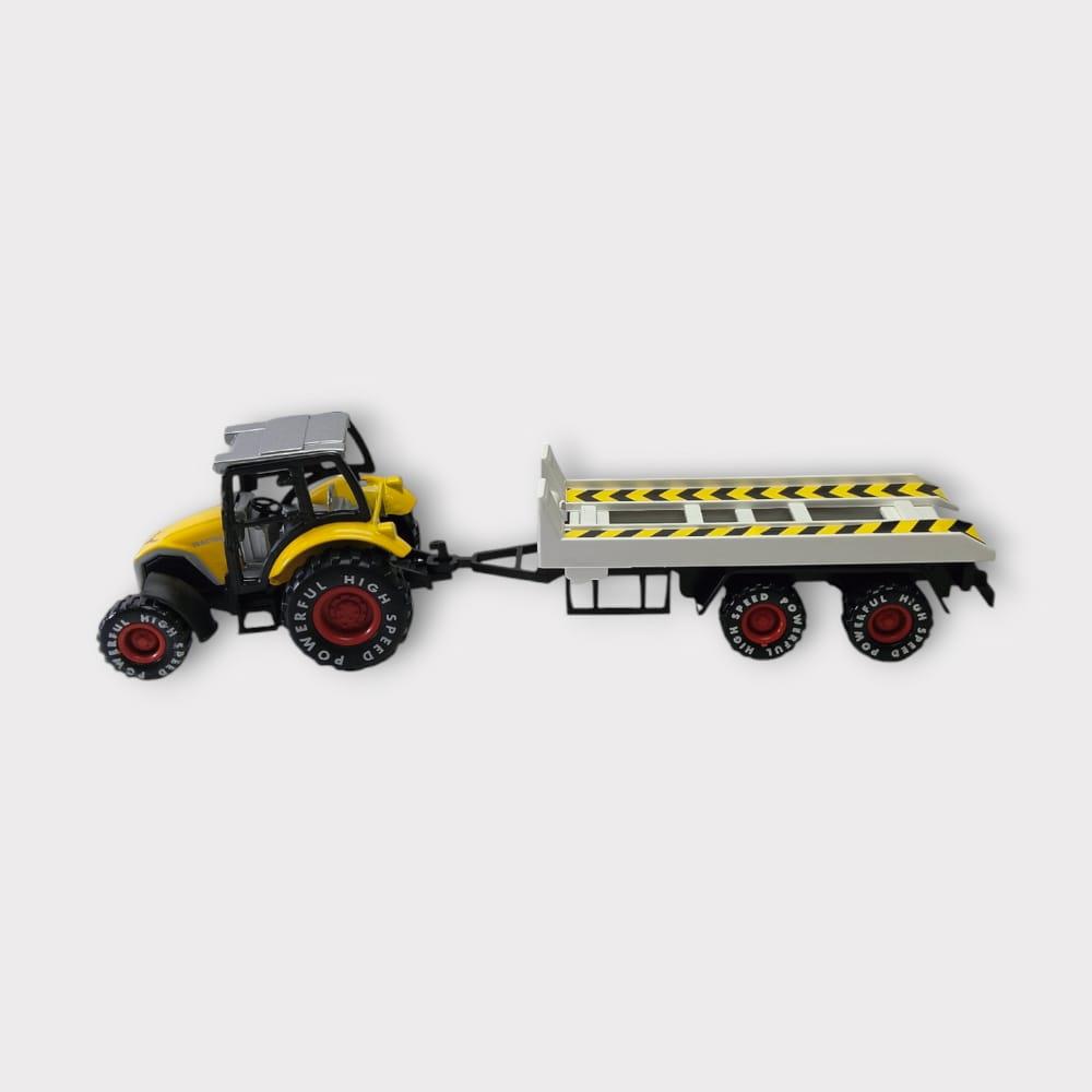 Çek Bırak Römorklu Traktör 25Cm - Sarı Çekici (Lisinya)