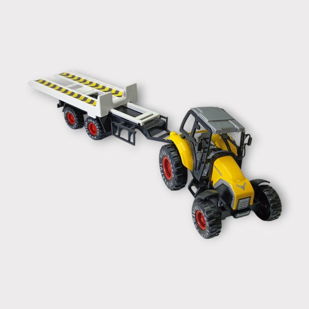 Çek Bırak Römorklu Traktör 25Cm - Sarı Çekici (Lisinya)