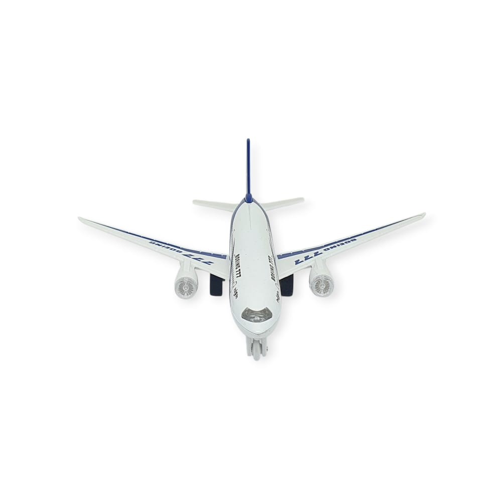 Çek Bırak Sesli Işıklı Metal Uçak - 180 - Mavi (Lisinya)