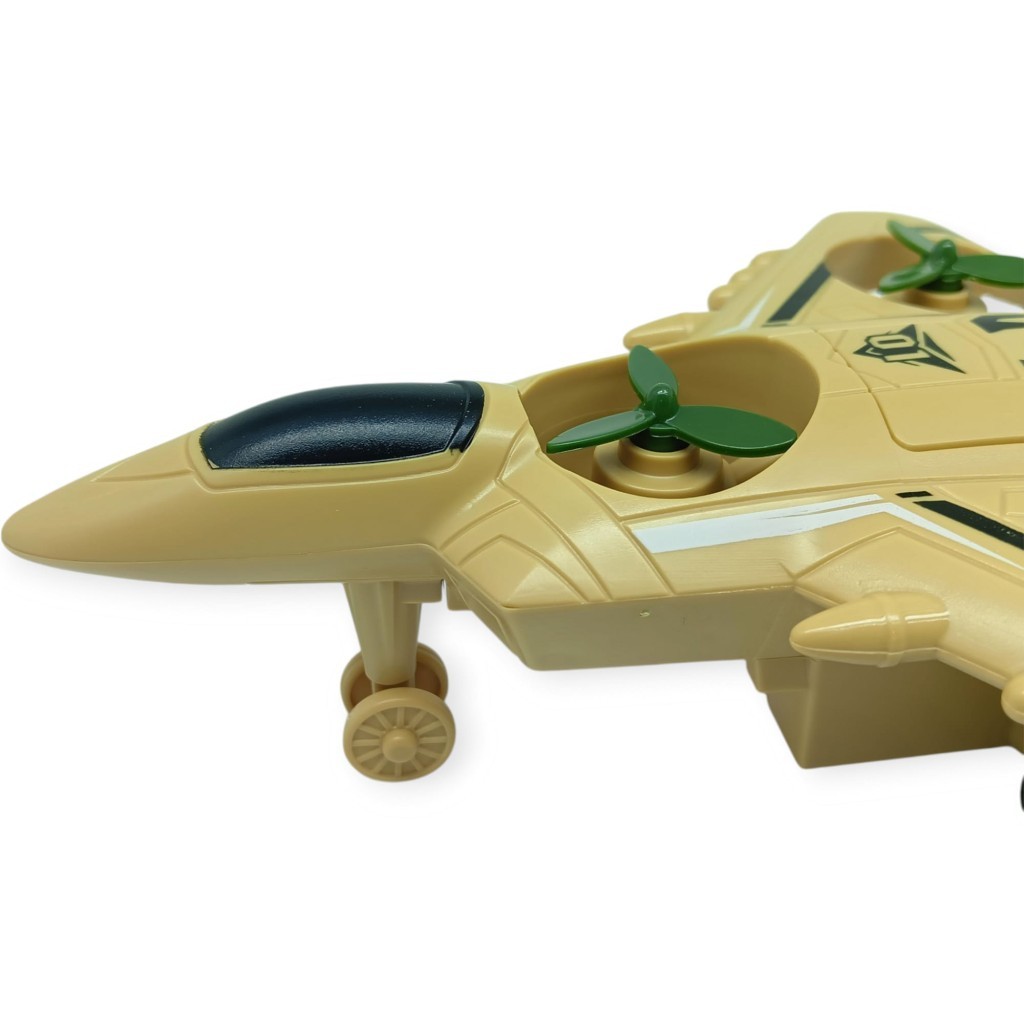 Sürtmeli Döner 4 Pervaneli Uçak - Kahverengi (Lisinya)