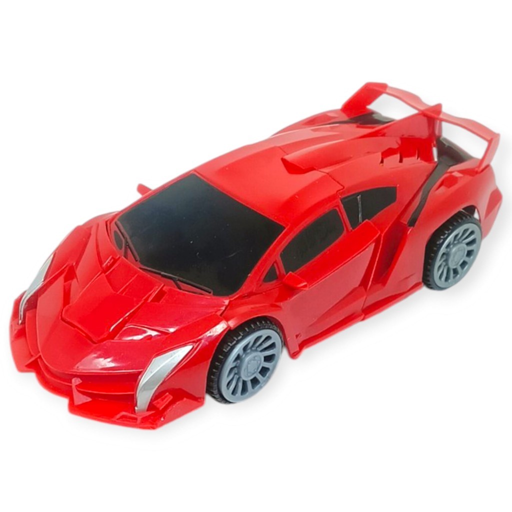 Pilli Robota Dönüşen Araba 17 cm - Kırmızı (Lisinya)