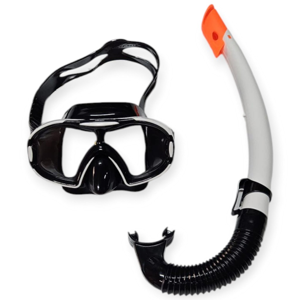 Çocuk Dalış Maskesi ve Snorkel Seti - Star Diving - Beyaz (Lisinya)