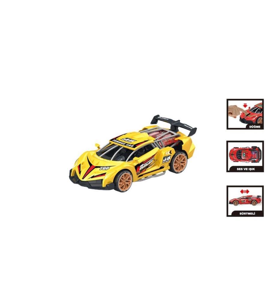 D500-04 - SÜRTMELİ SESLİ IŞIKLI SPOR ARABA 6 (Lisinya)