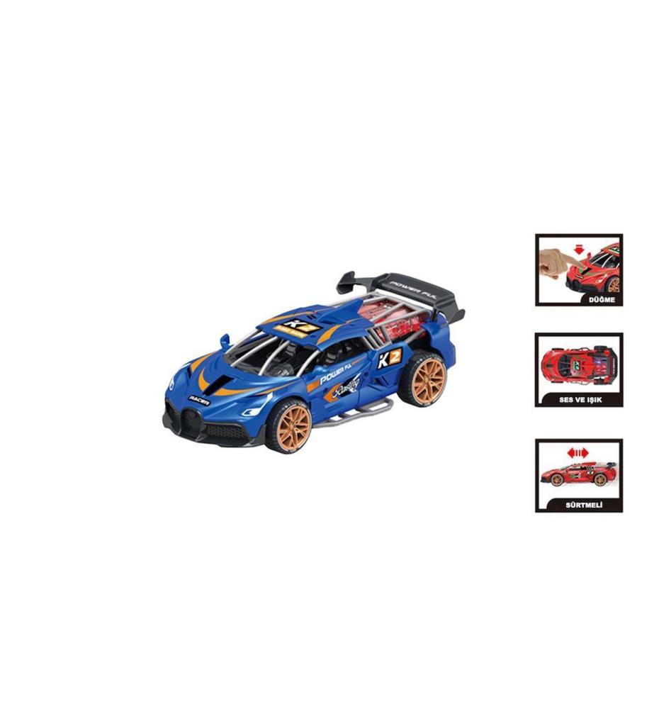 D500-04 - SÜRTMELİ SESLİ IŞIKLI SPOR ARABA 6 (Lisinya)