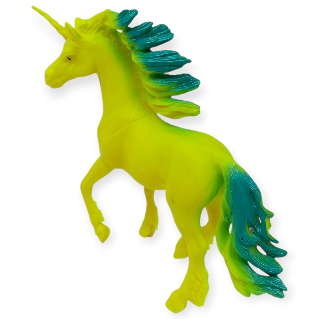Çiftlik Hayvanları Serisi - Efsanevi Unicorn 12 cm - Sarı - Yeşil (Lisinya)