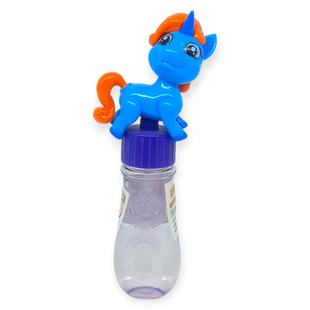 Sevimli Unicorn Figürlü Baloncuk Şişesi - Eğlenceli Köpük Çıkartma Oyuncak - Mavi (Lisinya)
