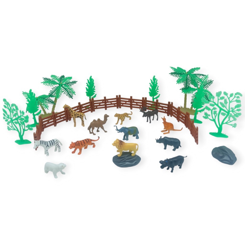 Hayvan Figürleri - Aksesuarlı Vahşi Hayvanlar Seti  - Mini Set 30 Parça (Lisinya)