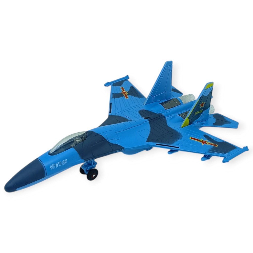 Çek Bırak Metal Uçak Sesli Işıklı 22 cm - Mavi (Lisinya)