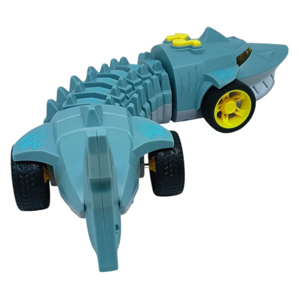 Köpekbalığı Araba - Otomatik Hareketli Sesli Işıklı 32 cm - Gri Köpekbalığı (Lisinya)