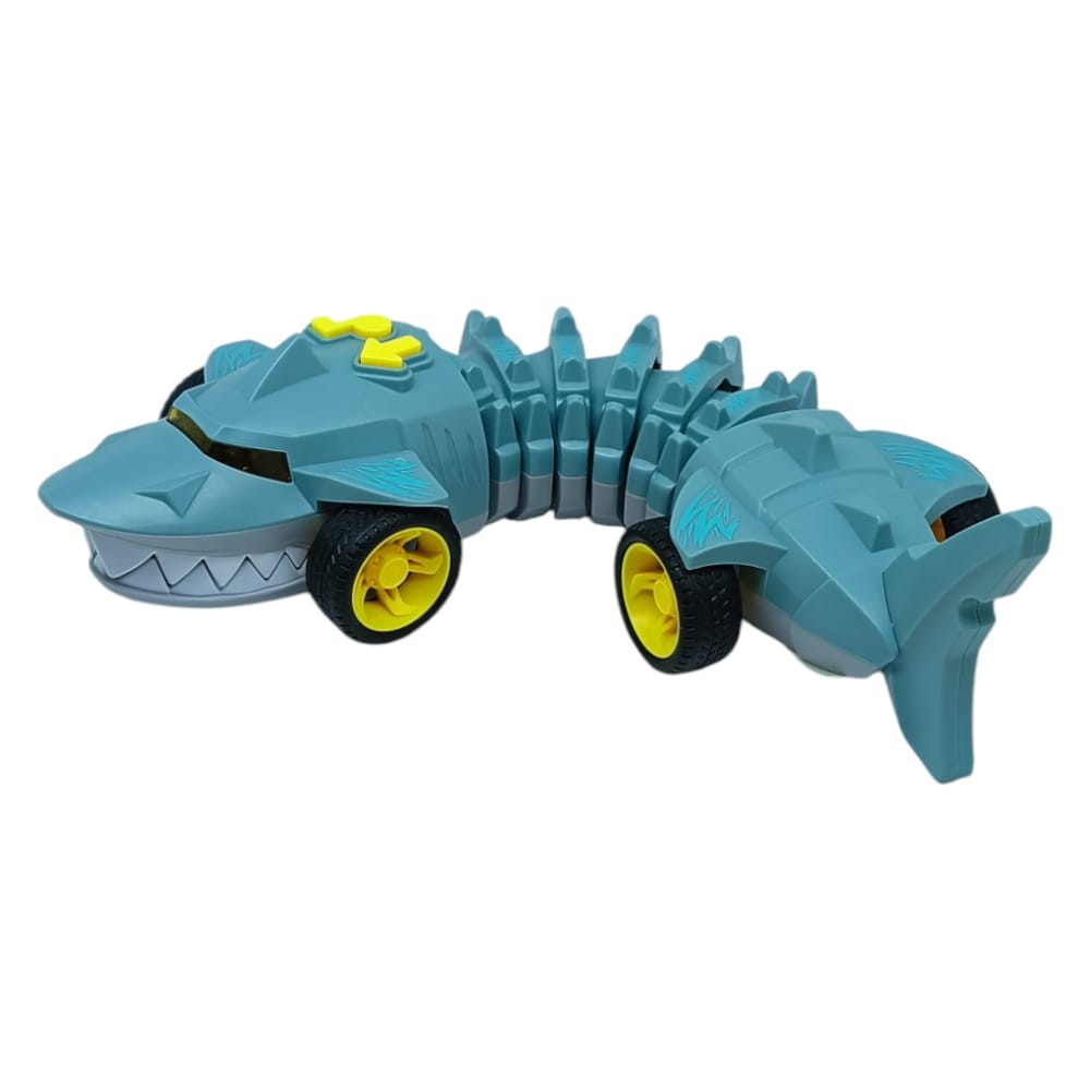 Köpekbalığı Araba - Otomatik Hareketli Sesli Işıklı 32 cm - Gri Köpekbalığı (Lisinya)