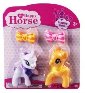 L-34-10 - PONY 2 Lİ FİGÜR SET TOKALI KARTELA BEYAZ (Lisinya)