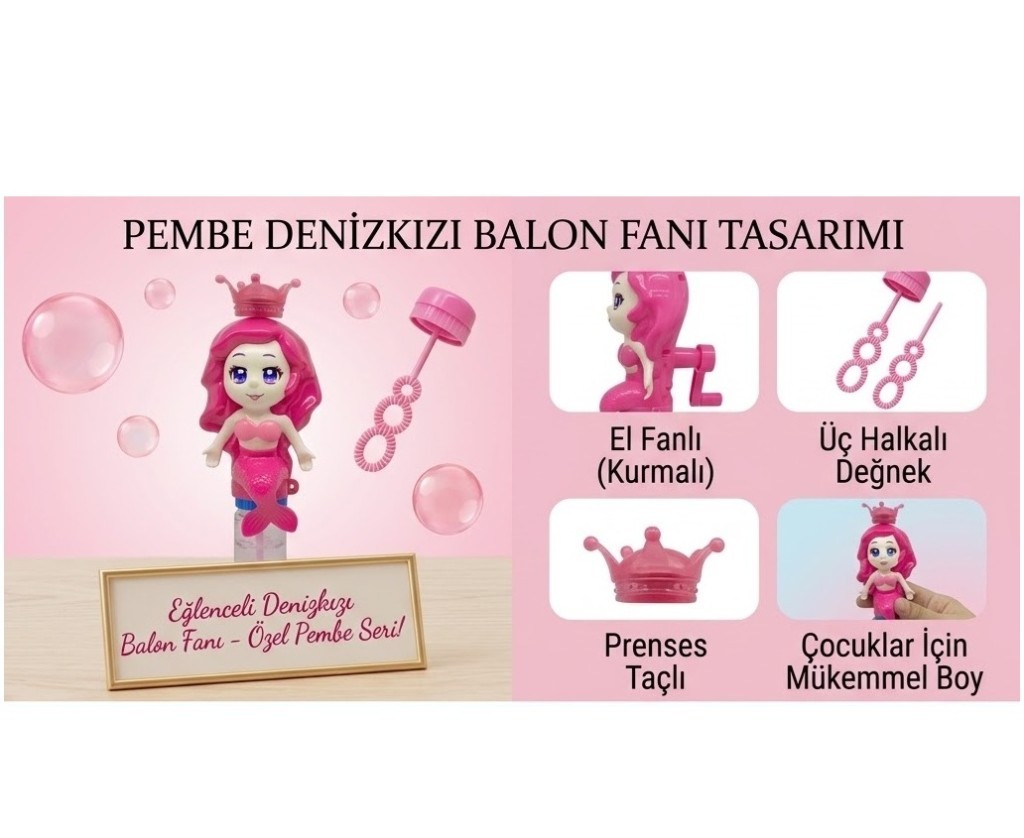 Eğlenceli Deniz Kızı Balon Fanı - 31076 (Lisinya)