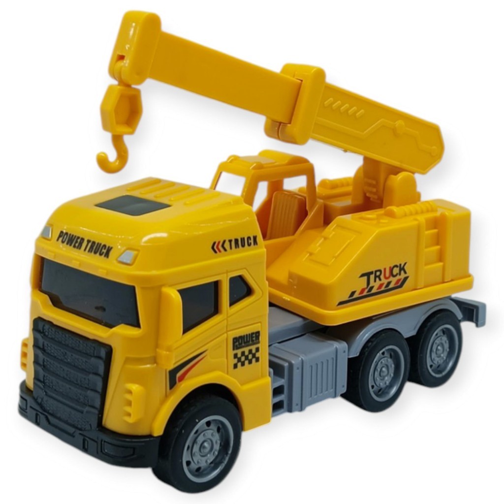 İş Makinaları Serisi - 4lü Set 12 cm  - Mikser Vinç Kamyon Kepçe Seti (Lisinya)