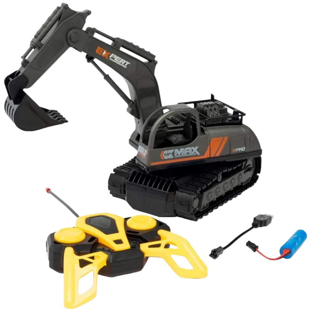 İş Makinaları Serisi - Şarjlı Uzaktan Kumandalı Excavator - Sarı (Lisinya)