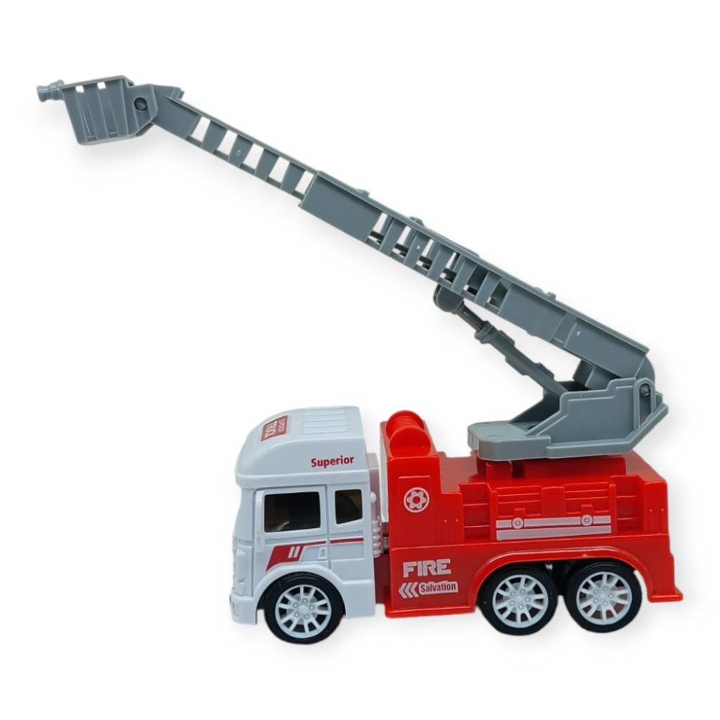 İş Makinaları Serisi - Sürtmeli İtfaiye Aracı 12 cm  - Merdiven (Lisinya)