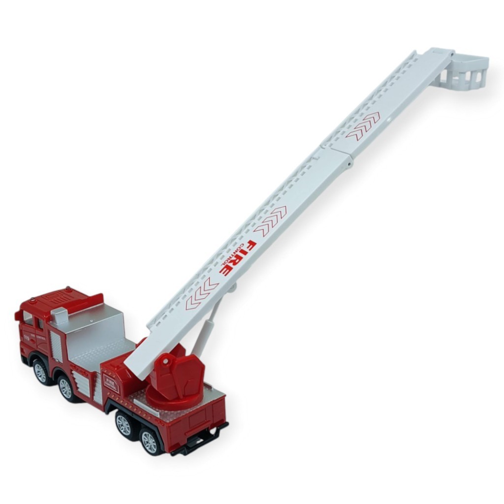 İş Makinaları Serisi - Sürtmeli İtfaiye Aracı 16 cm  - Katlanan Merdiven (Lisinya)