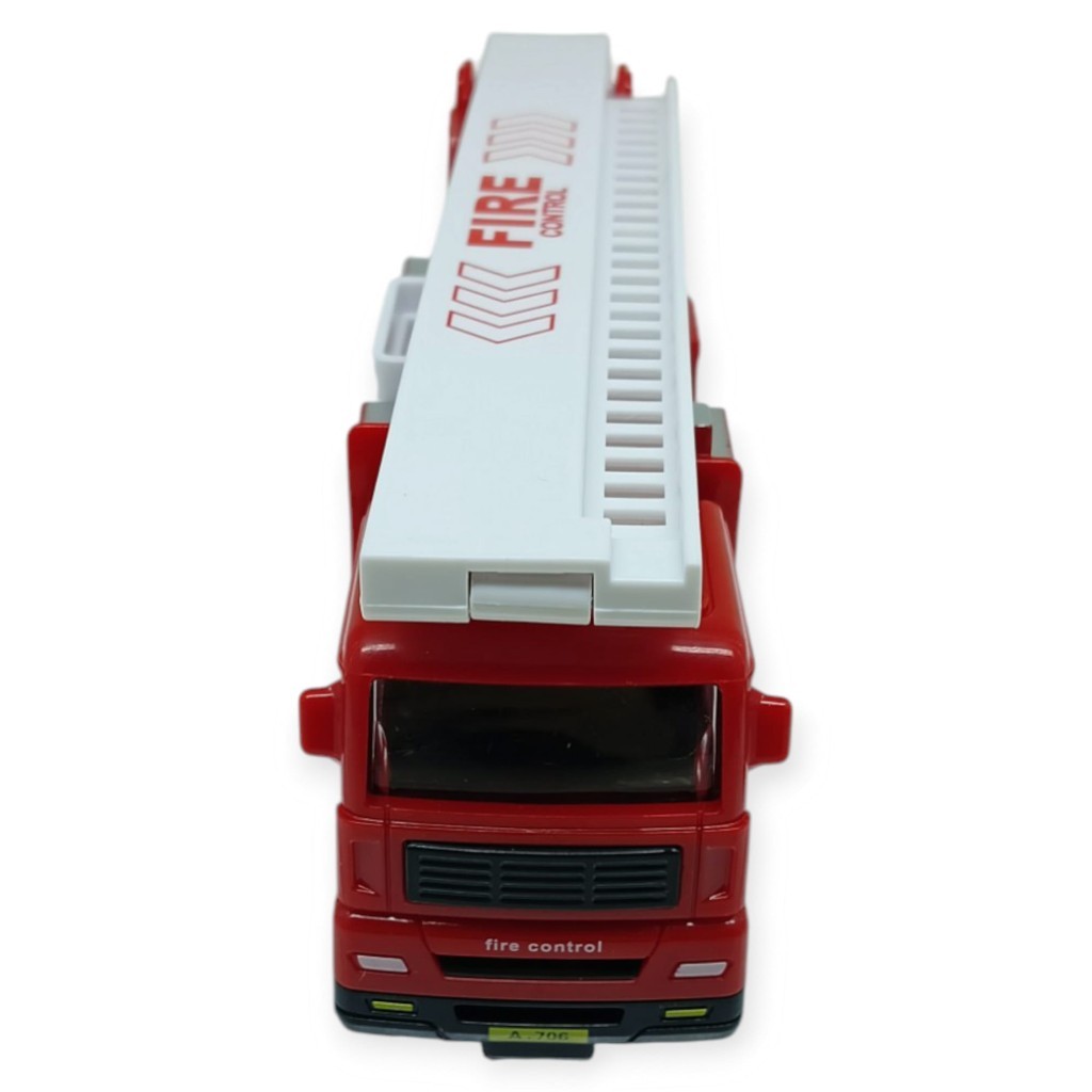 İş Makinaları Serisi - Sürtmeli İtfaiye Aracı 16 cm  - Katlanan Merdiven (Lisinya)