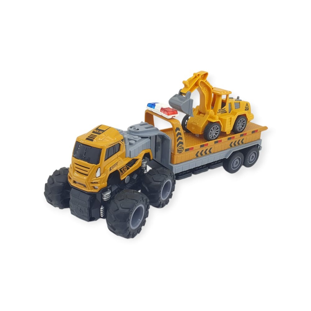 İş Makinası Taşıyan Sürtmeli Çekici Araç Seti - Excavator (Lisinya)