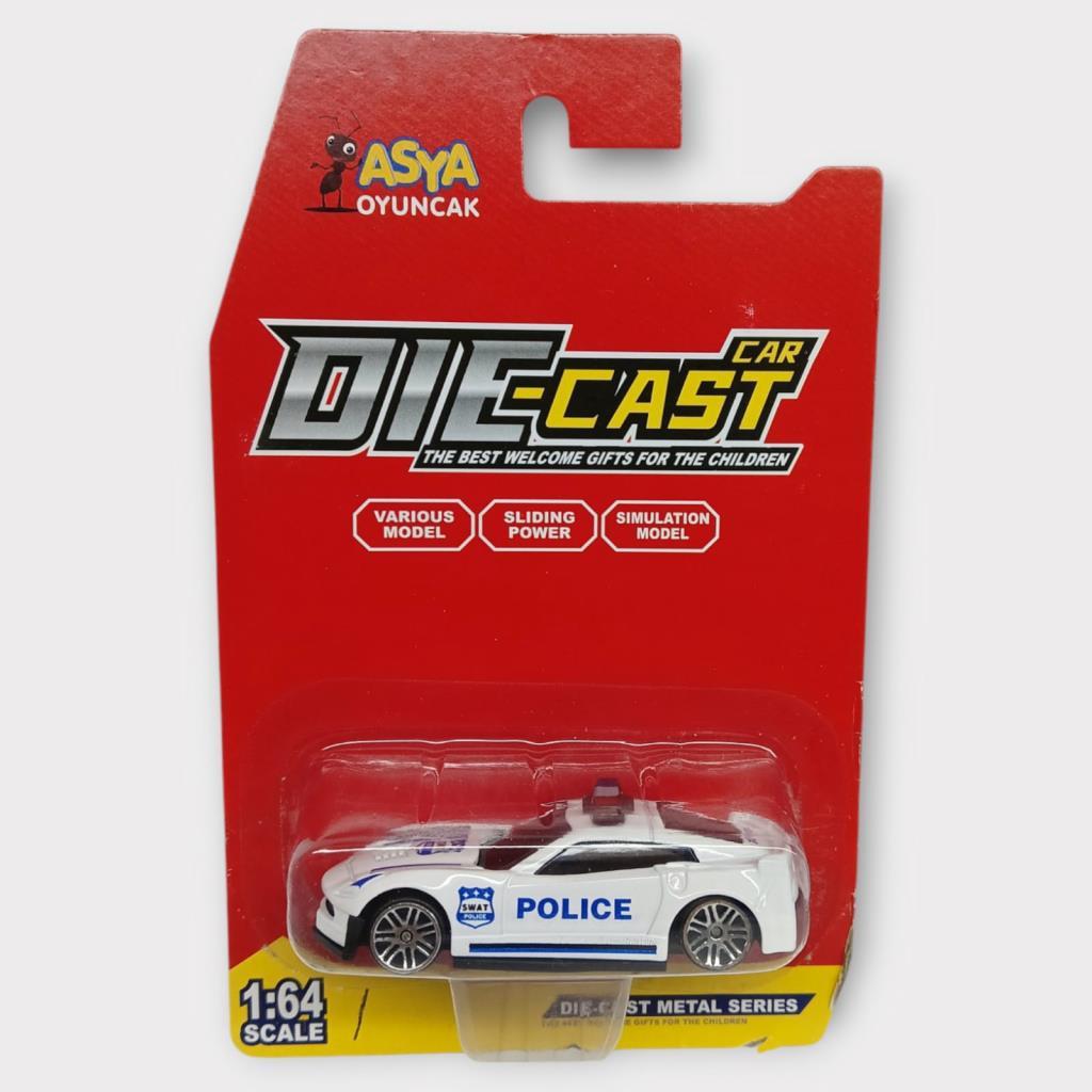 Metal Mini Polis Arabası 8 cm - Polis - 1 (Lisinya) Metal Mini Polis Arabası 8 cm - Polis - 1 (Lisinya)