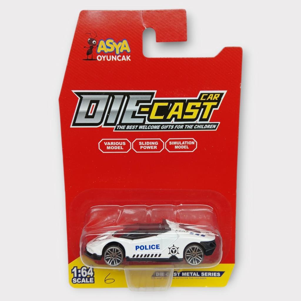 Metal Mini Polis Arabası 8 cm - Polis - 6 (Lisinya) Metal Mini Polis Arabası 8 cm - Polis - 6 (Lisinya)