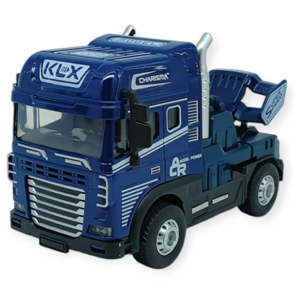 Metal Tır 1:24 - Sesli Işıklı Tır 13 cm - Lacivert (Lisinya)