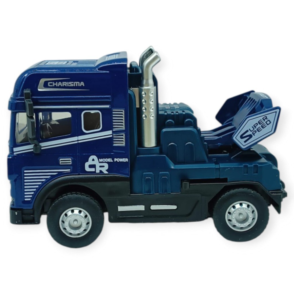 Metal Tır 1:24 - Sesli Işıklı Tır 13 cm - Lacivert (Lisinya)