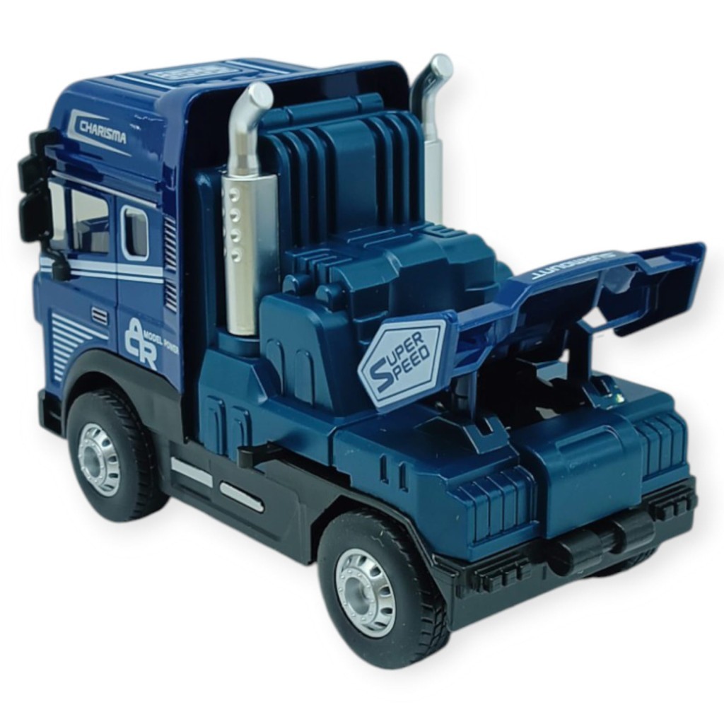 Metal Tır 1:24 - Sesli Işıklı Tır 13 cm - Lacivert (Lisinya)