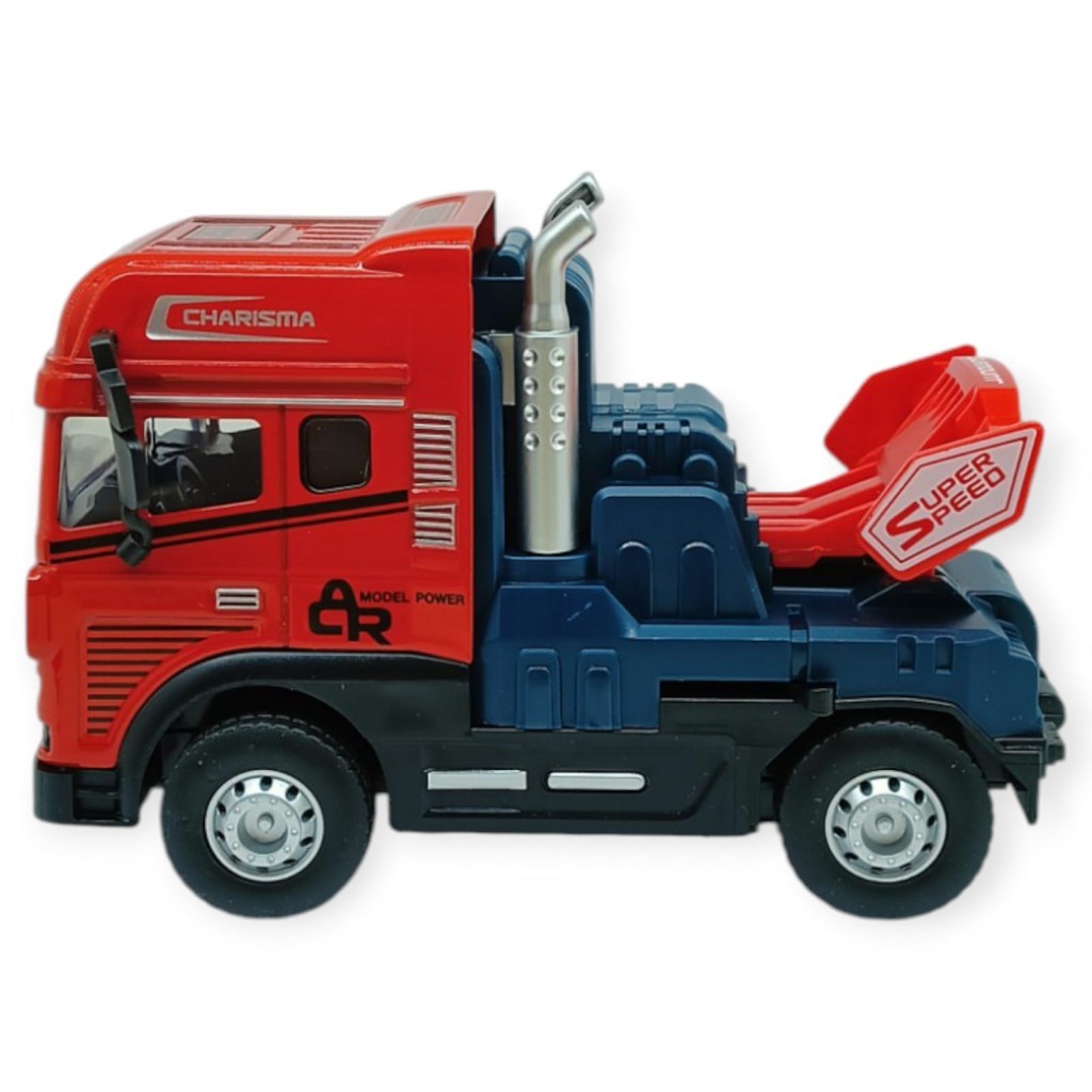 Metal Tır 1:24 - Sesli Işıklı Tır 13 cm - Kırmızı (Lisinya)