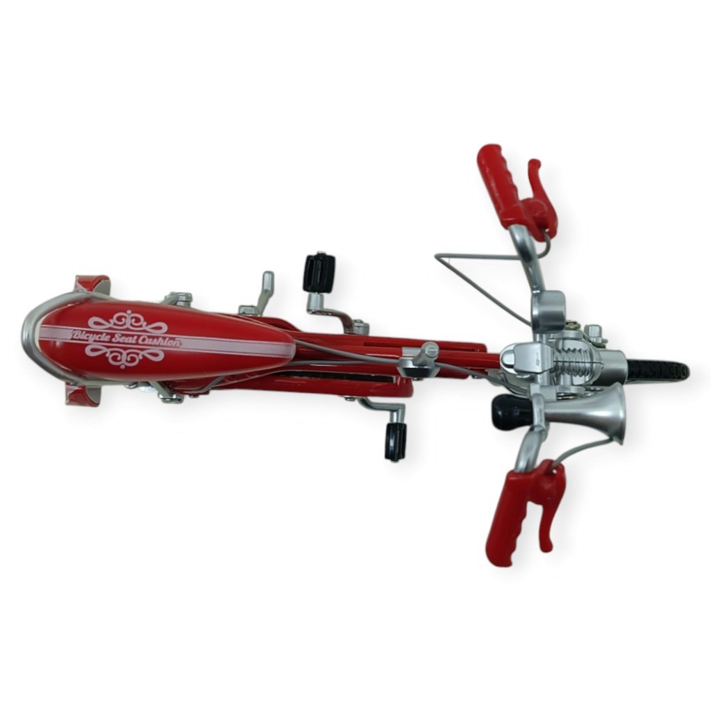 Model Araçlar -1:8 Metal Retro Pinokyo Bisiklet - Die -Cast 17 cm - Kırmızı (Lisinya)
