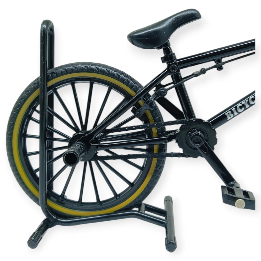 Model Araçlar -1:8 Metal BMX Bisiklet - Die -Cast 17 cm - Siyah (Lisinya)