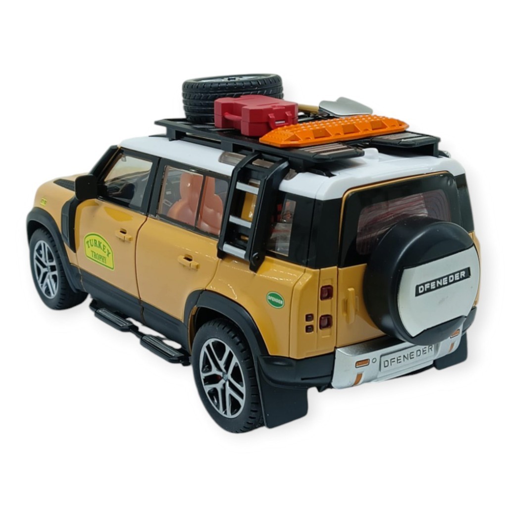 Model Araçlar - Metal Sesli Off-Road Araba 22 cm - Sarı (Lisinya)