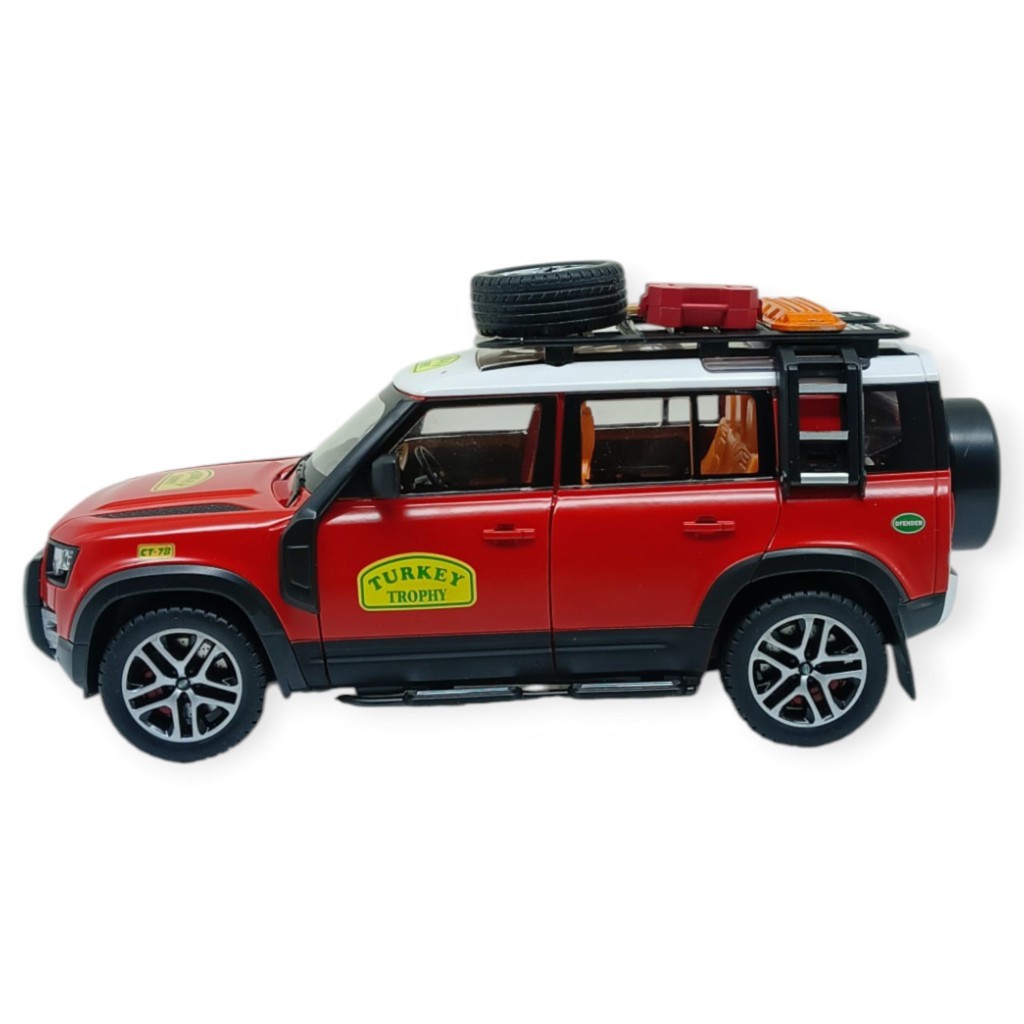 Model Araçlar - Metal Sesli Off-Road Araba 22 cm - Kırmızı (Lisinya)