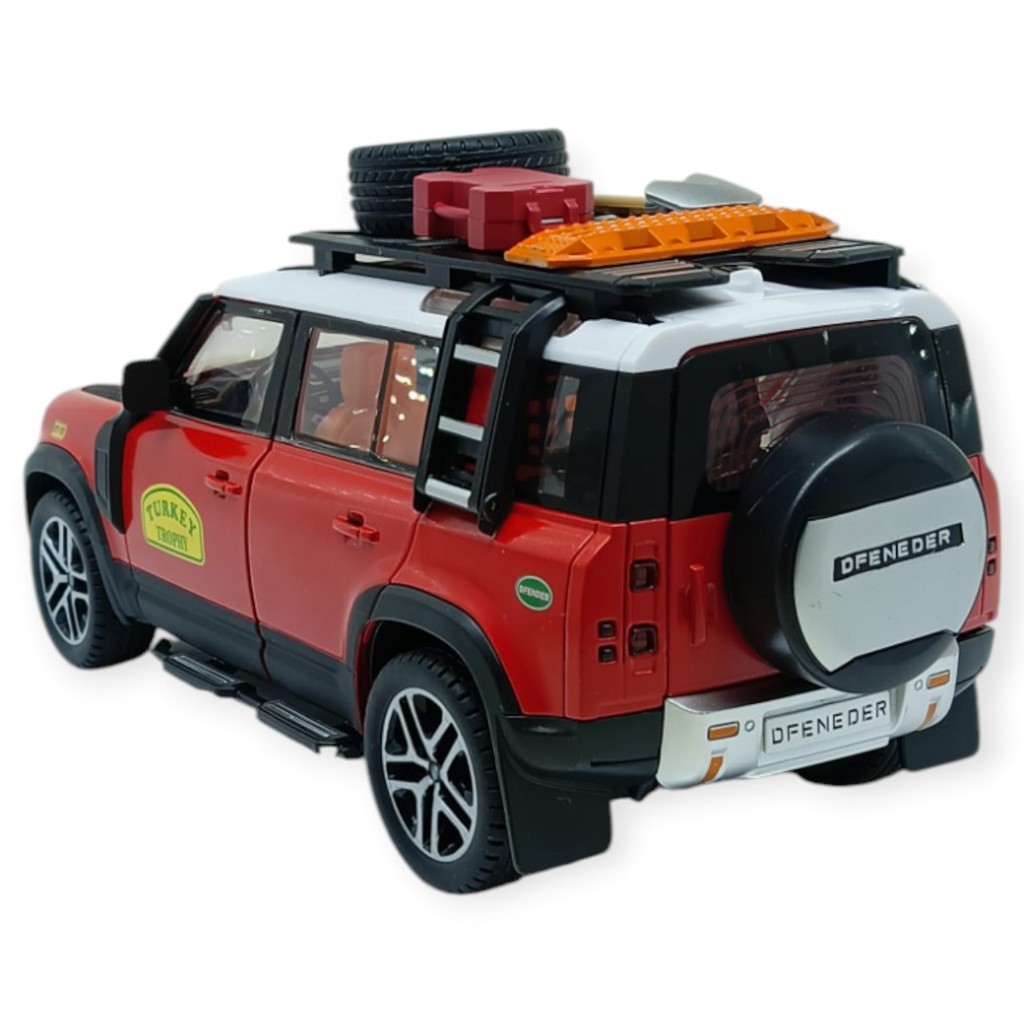 Model Araçlar - Metal Sesli Off-Road Araba 22 cm - Kırmızı (Lisinya)
