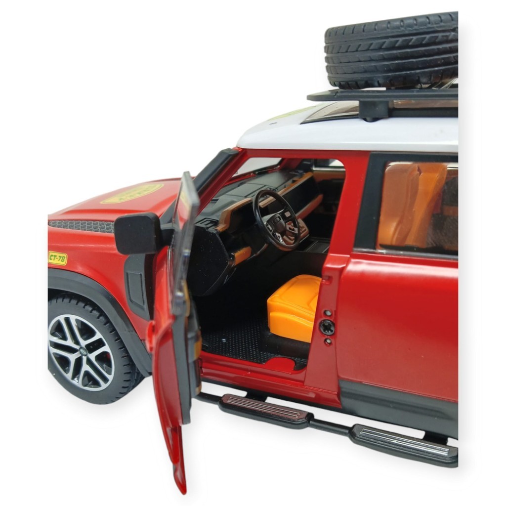 Model Araçlar - Metal Sesli Off-Road Araba 22 cm - Kırmızı (Lisinya)