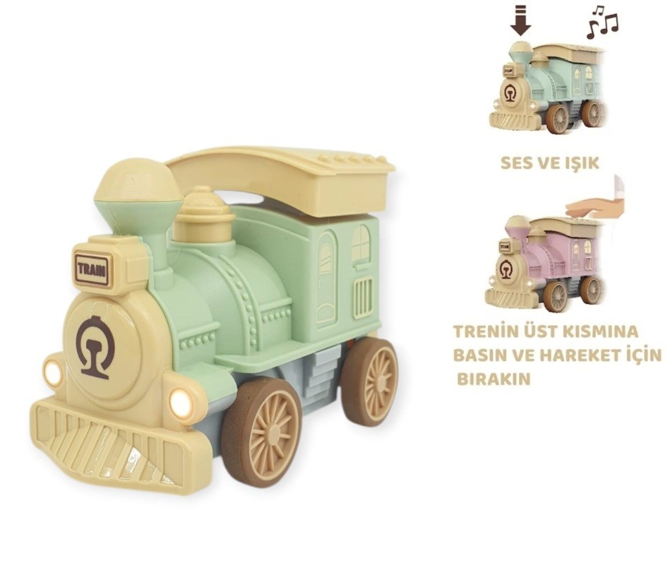 Oyuncak Tren Işıklı Sesli Bas Gitsin 14cm - YEŞİL - 8068A (Lisinya)
