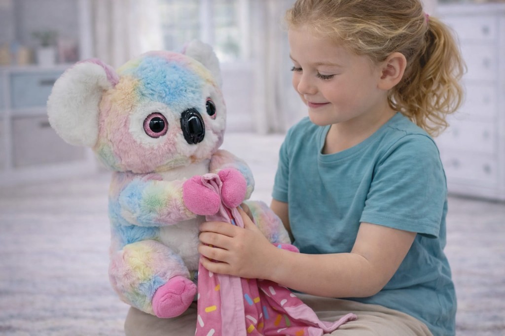 Peluş Battaniyeli Koala 30 cm - Pembe (Lisinya)