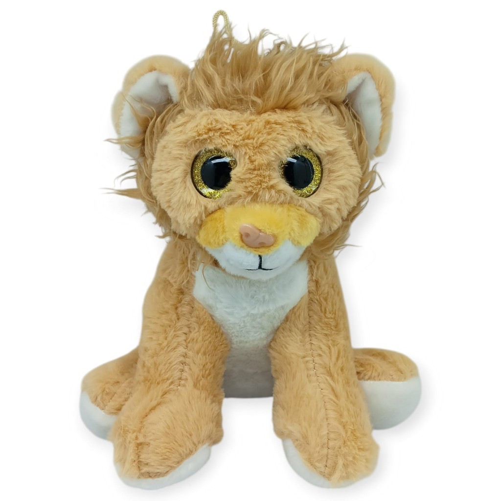 Peluş Cam Gözlü Hayvanlar 25 cm - Aslan (Lisinya)