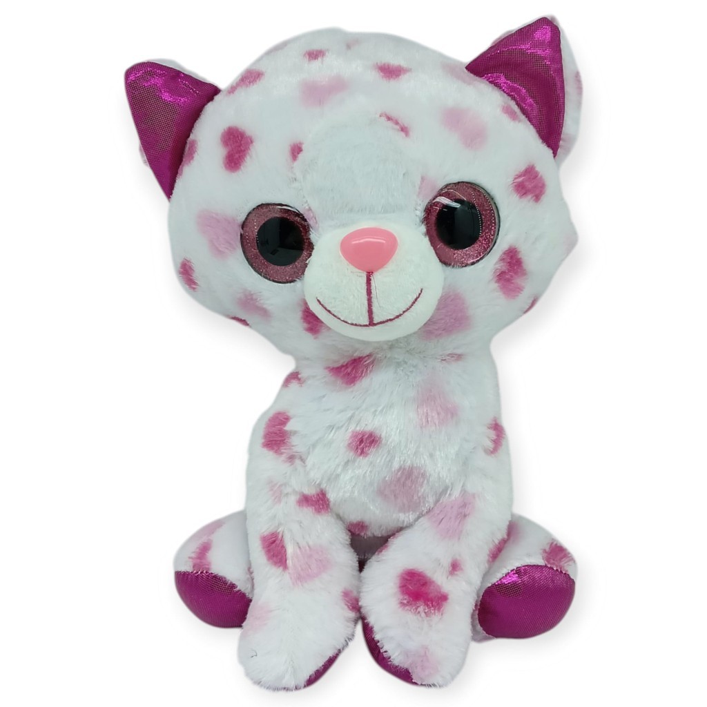 Peluş Cam Gözlü Hayvanlar 25 cm - Kedi (Lisinya)