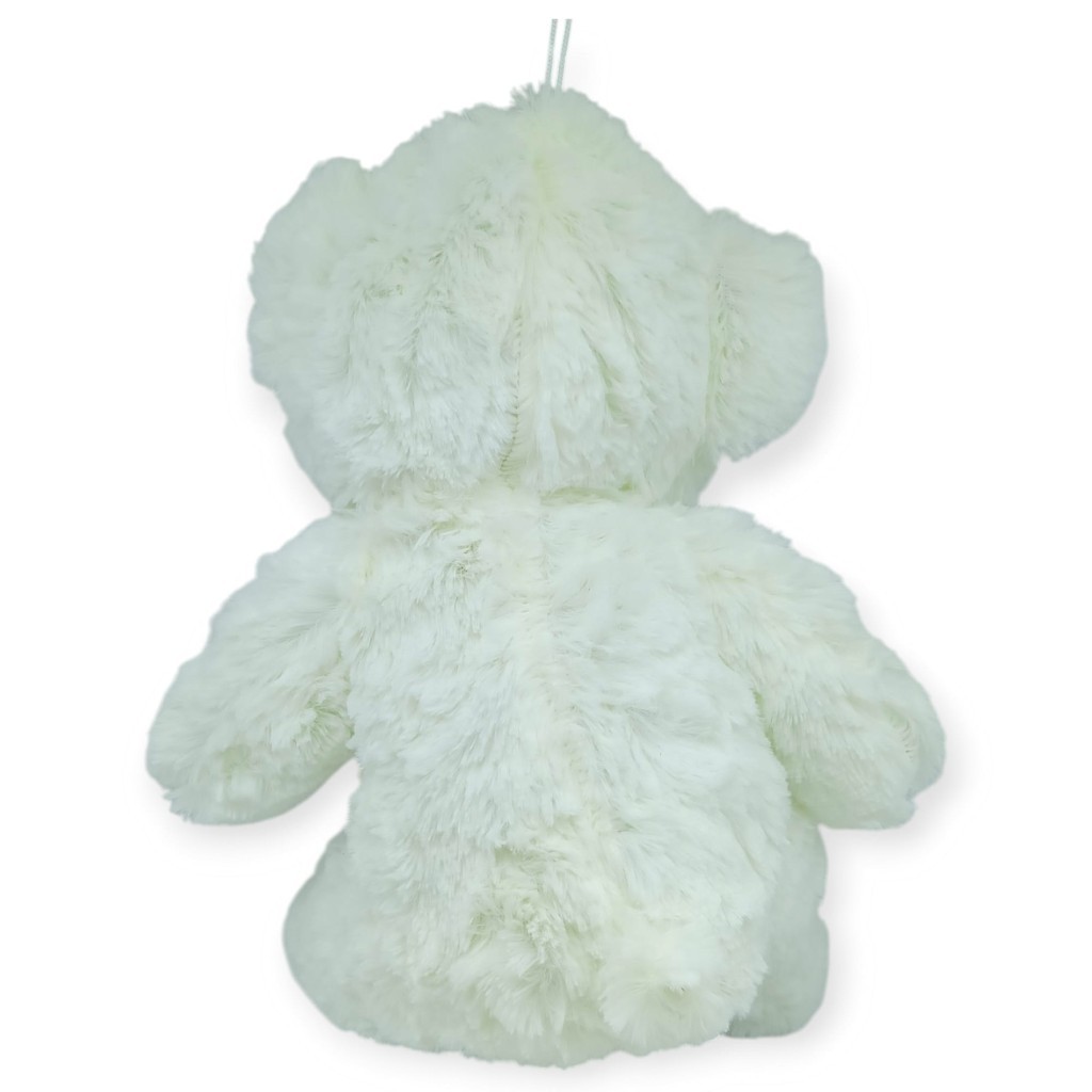 Peluş Papyonlu Ayıcık 40 cm - Beyaz (Lisinya)