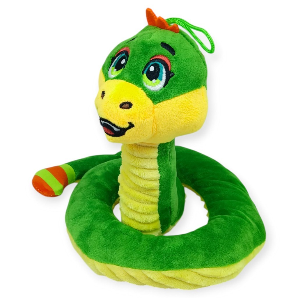 Peluş Sevimli Hayvanlar 35 cm - Yeşil Çıngıraklı Yılan (Lisinya)
